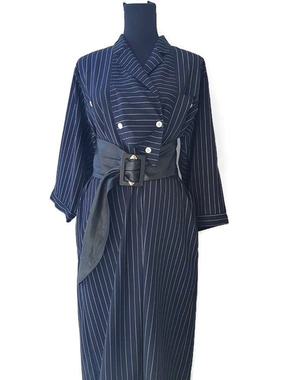 MAX MARA 80's ladies oversized navy striped doubl… - image 3