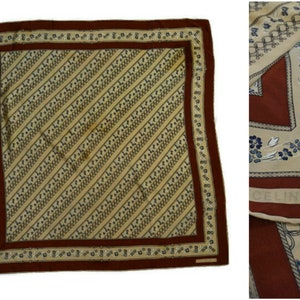 CELINE PARIS ladies silk vintage 80&#39;s scarf. Ladies silk designer scarf.