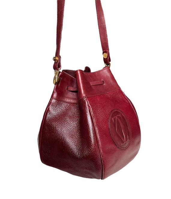 Borsa a tracolla vintage stile secchiello bordeaux MUST de CARTIER. Etsy Italia