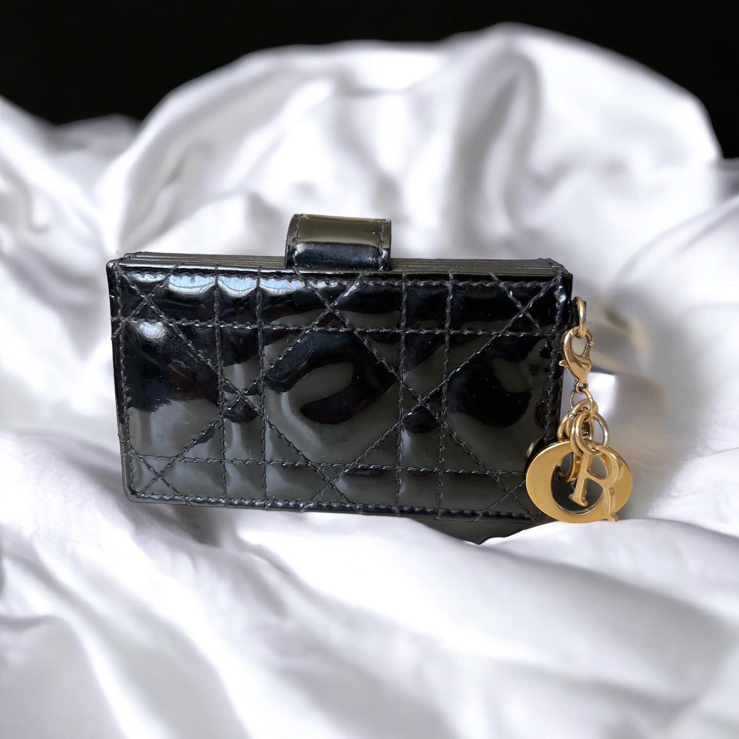 Limited Edition Lady Dior Black Patent Leather Card Holder - Etsy
