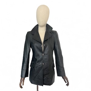 SIMONETTA RICCIARELLI nappa leather waist fit modern cut ladies leather jacket, designer ladies jacket -S