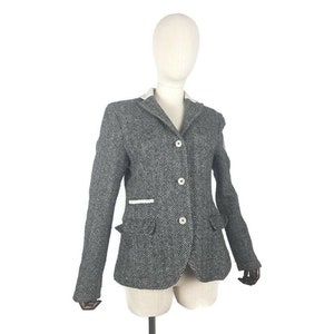 LA MARTINA ladies gray 100% wool jacket blazer - size 46 - L, woman Italian designer blazer jacket.
