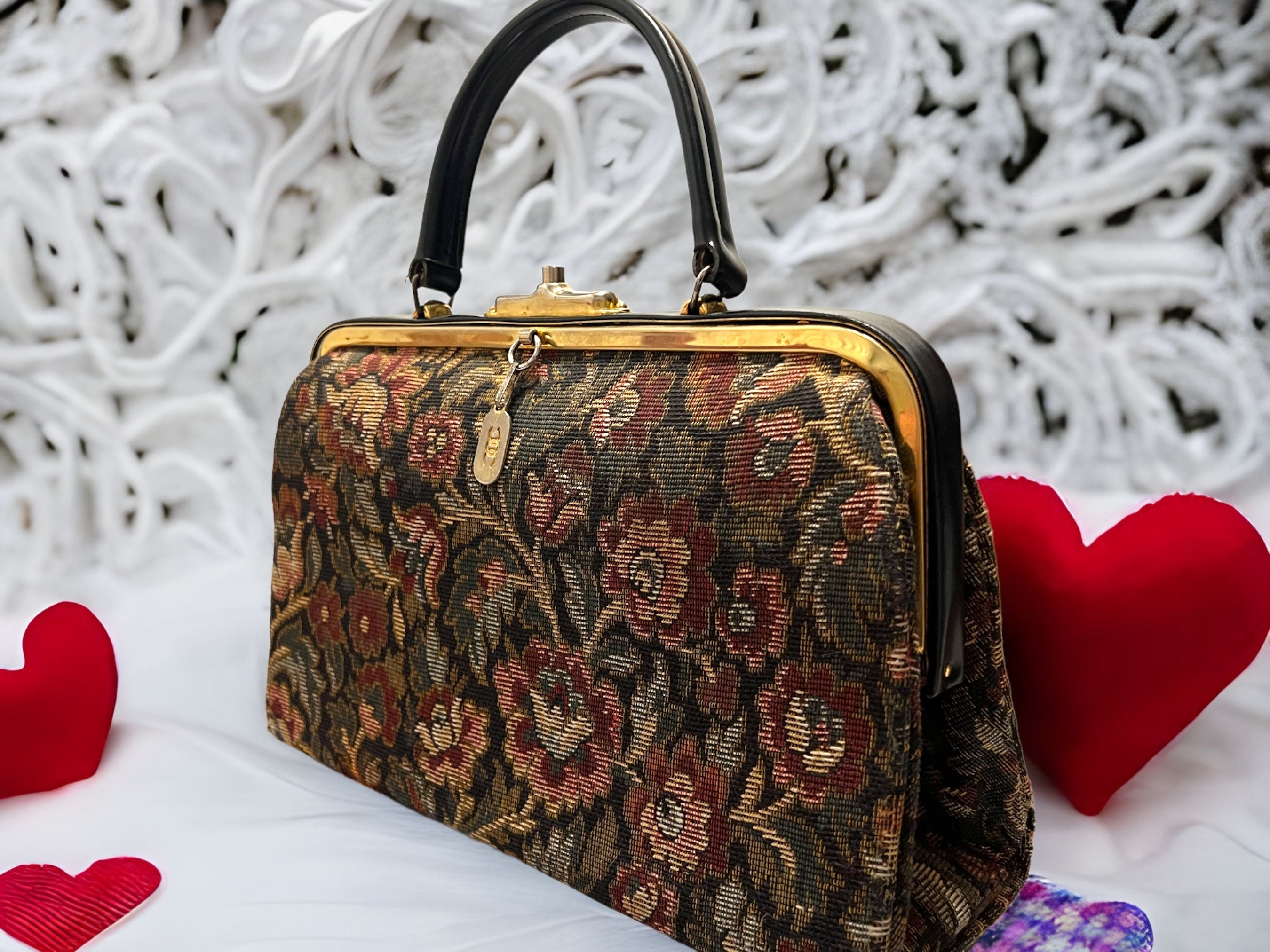 CUT OUT LEATHER Bag Tan Floral Leaf Leather Purse Vintage -  UK