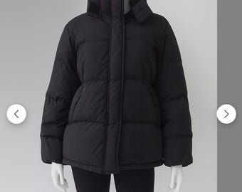 MAX MARA Weekend woman black hoodie down over-sized puffer coat us 6 uk 10 eu 40