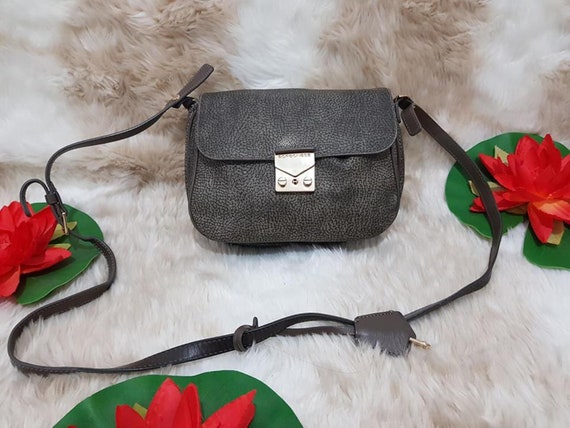 BORBONESE padlock leather shoulder small cross bo… - image 3