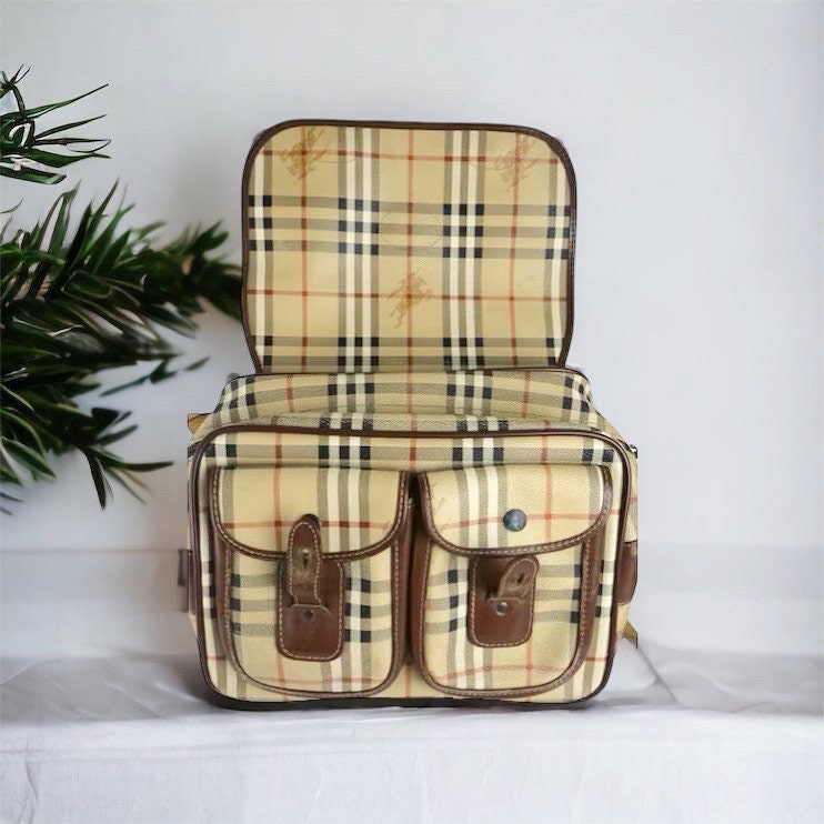 BURBERRY Bauletto Unisex Vintage Nova Check Printed Shoulder Bag. Large. Etsy Canada