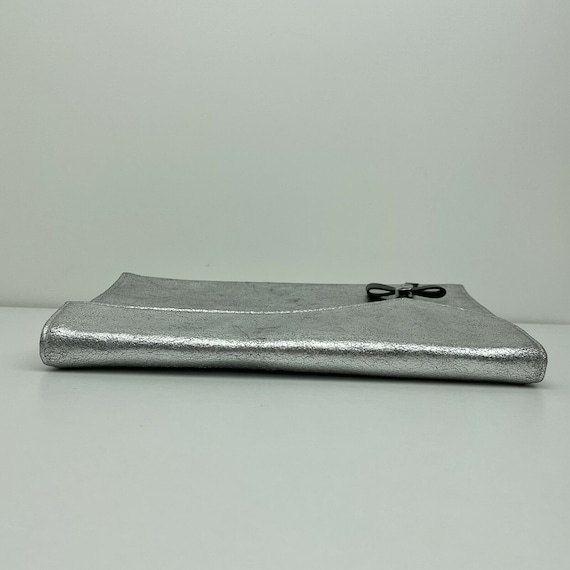 THIERRY MUGLER, Woman Metallic Silver Clutch, Medium Handbag