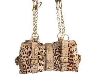 Bolso satchel Blumarine Blugirl con estampado animal: correa de hombro con cadena dorada