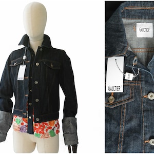 JEAN PAUL GAULTIER 2  deadstock woman denim jacket, ladies designer jacket - xs - s
