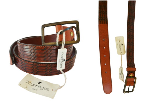 ベルト Courreges Leather Ac Belt AC GRAINED LEATHER BELT 25MM - courrèges