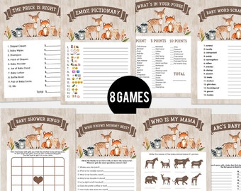 Woodland Baby Shower Games Etsy Woodland Baby Shower Games Etsy