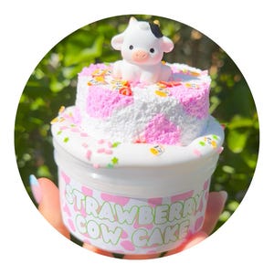 Strawberry Cow Cake Scented DIY Butter Slime 6oz