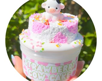 Strawberry Cow Cake Scented DIY Butter Slime 6oz