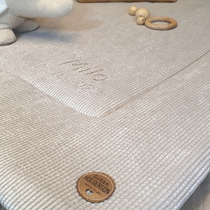 CORD crawling blanket playpen insert baby blanket play blanket personalizable with name BEIGE SAND
