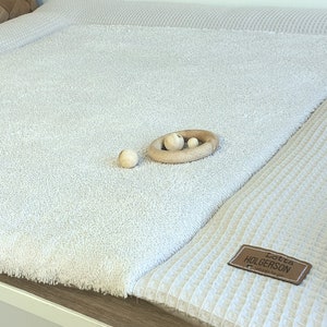 WICKELAUFLAGE WICKELTISCHAUFLAGE Wickelunterlage Waffelpique FROTTEE beige creme