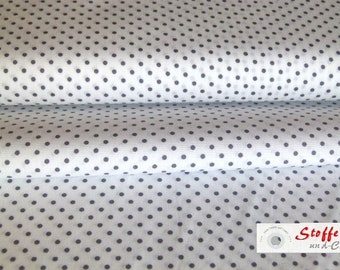 PUNKTE -weiß/grau- 0,5mx145cm - Baumwollstoff