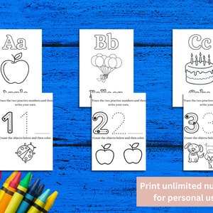 Alphabet and Number Coloring Pages for Toddlers and Preschool Aged ...