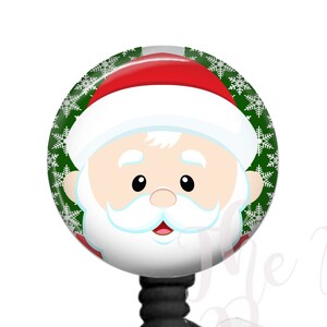 Christmas Nurse Badge Reel, Santa Retractable ID Badge, Badge Clip, Lanyard, Badge Pull, Name Badge Holder, Stocking Stuffer, Christmas