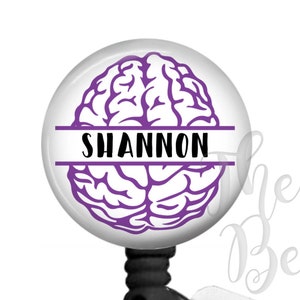 Custom Brain Badge Reel, Neuro Nurse Badge Reel, Personalized Retractable ID Badge Holder, Badge Clip, Neuro Gift, Name Badge Holder, ID Tag