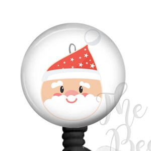 Christmas Nurse Badge Reel, Santa Retractable ID Badge, Badge Clip, Lanyard, Badge Pull, Name Badge Holder, Stocking Stuffer, Christmas
