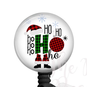 Christmas Nurse Badge Reel, Santa Retractable ID Badge, Badge Clip, Lanyard, Badge Pull, Name Badge Holder, Stocking Stuffer, Christmas