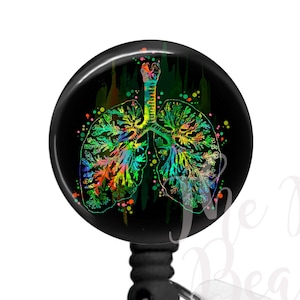 Respiratory Therapist Badge Reel, Respiratory Therapist Gift, Retractable ID Badge Holder, Nurse Badge Reel, Badge Clip, Floral Lung Badge