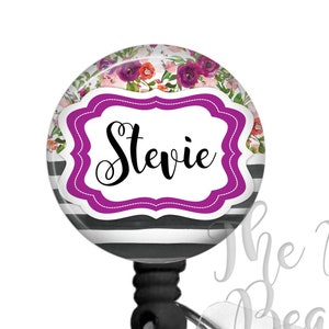Nurse Badge Reel, Custom Personalized Retractable ID Holder, Pretty Name Badge, ID Badge Clip, Name Tag Holder, Nurse Gift