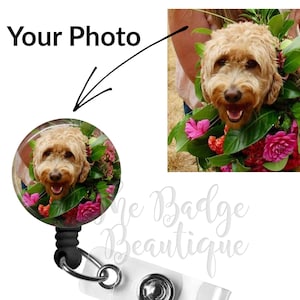 Badge Reel, Custom Photo ID Badge Holder, Add Your Own Photo, Personalized Photo Badge, Nurse Badge Gift, Nurse ID Holder, Badge Clip, RN