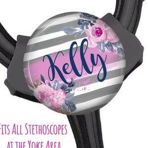 Nurse Stethoscope ID Tag, Custom Stethoscope ID Holder, Personalized Stethoscope Name Badge, Steth Yoke ID Holder, Fits Littman Stethoscope