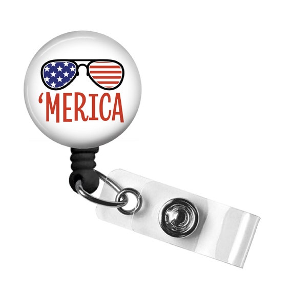 America Nurse Badge Reel, 4th of July Retractable ID Badge Holder, United  States Name Badge, ID Badge Clip, Nurse Gift, Teacher Badge Reel 