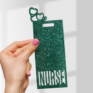 Glitter Badge Buddy, Custom ID Badge Accessory, Nurse Badge Buddy for Badge Reel