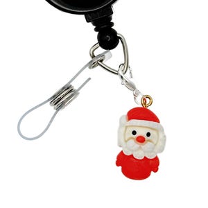 Christmas Badge Reel Charm, Santa Charm Accessory for ID Name Badge, Nurse Stocking Stuffer, Secret Santa for RN