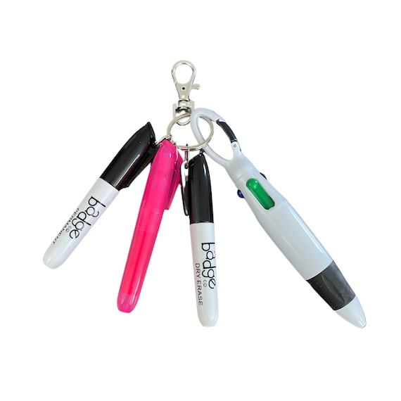Buy Badge Reel Accessories, Mini Pen, Keychain, Nurse Lanyard, Mini  Highlighter, Dry Erase Marker, Permanent Marker, Nurse Gift, RN, Doctor, PA  Online in India 