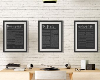 Family Proclamation, Living Christ, 3 set LDS Poster Bundle, Modern Lds Print, LDS Poster, Modern LDS, lds wall hangings, lds decor