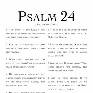 Modern Psalm 24 KJV Print, Bible Quote