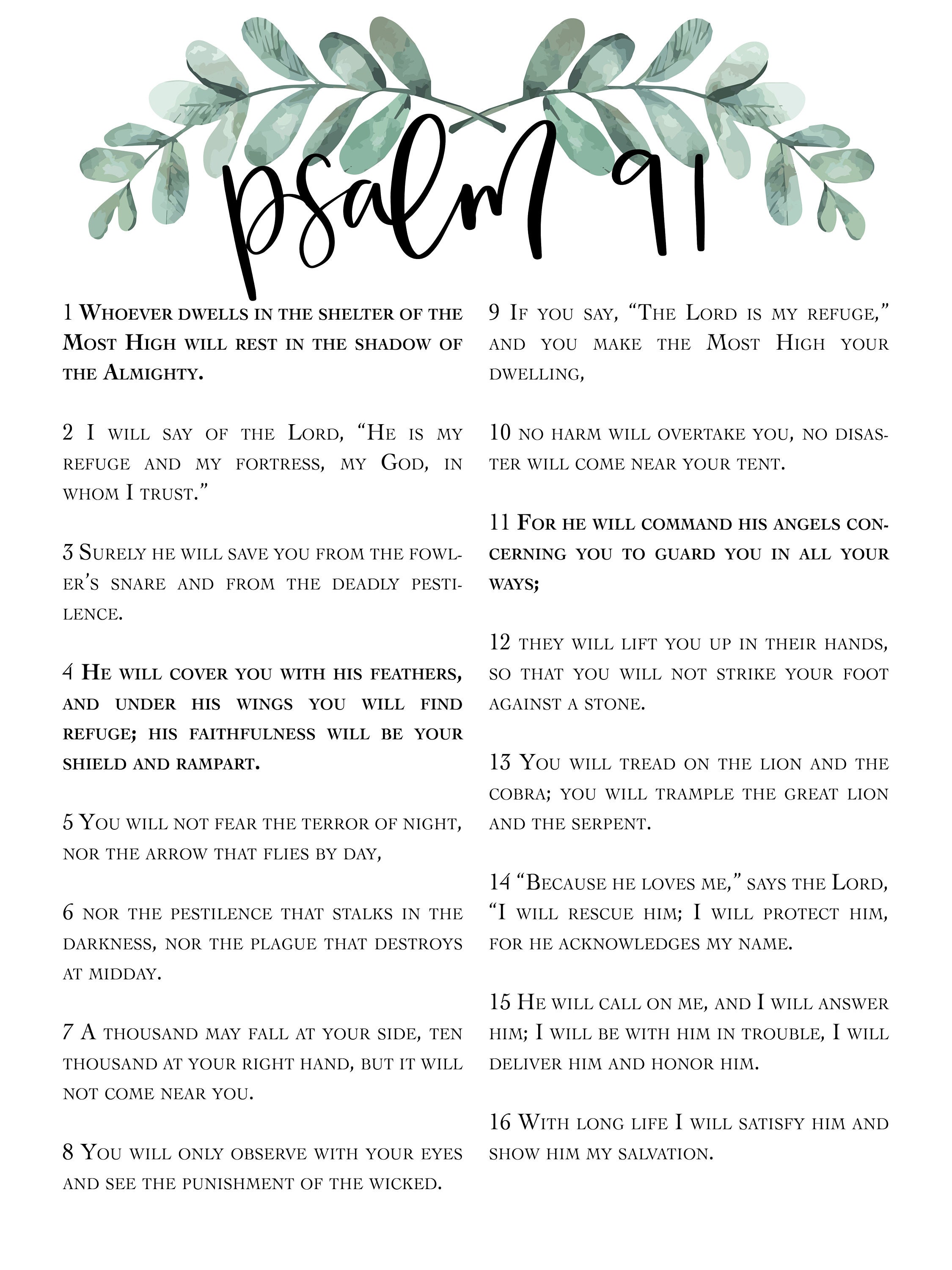 Psalm 91 Druck Bibel Zitat Etsy de psalm-91-druck-bibel-zitat-etsy-de