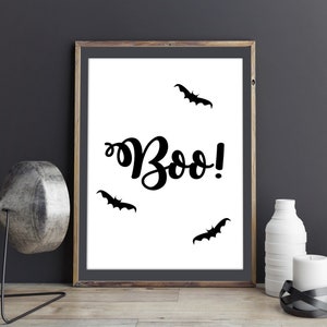 Cute Halloween Print, Book Print, Halloween Decor, Halloween Print, Halloween Lettering, Digital Download, Wall Hanging, Halloween Decor