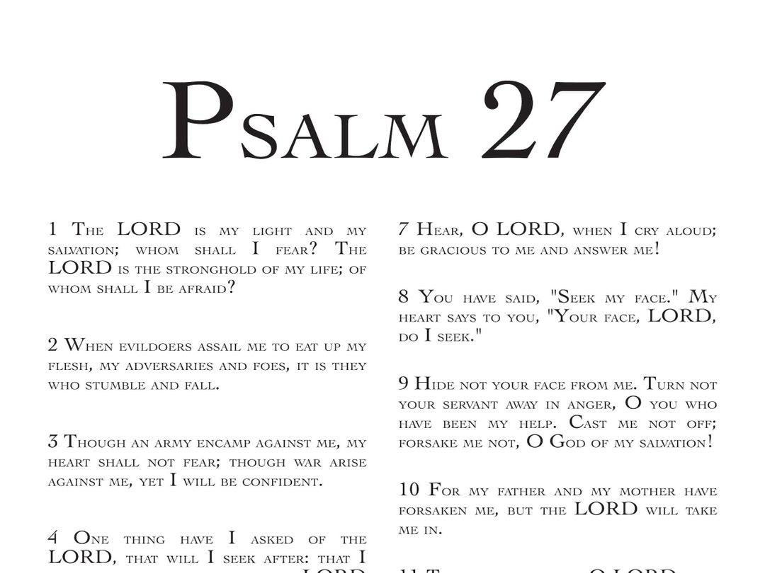 Modern Psalm 27 ESV Print, Bible Quote - Etsy