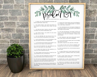 Psalm 139 NLT Print, Bible Quote