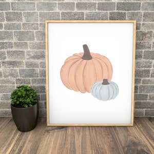 Cartel de otoño, impresión de calabaza linda, decoración de otoño, impresión de otoño, descarga digital, colgante de la pared, caída de calabaza, signo de otoño