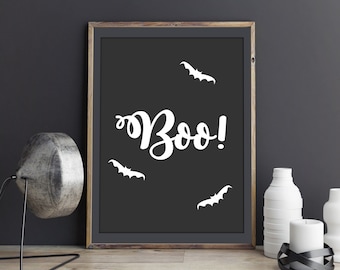 Cute Halloween Print, Book Print, Halloween Decor, Halloween Print, Halloween Lettering, Digital Download, Wall Hanging, Halloween Decor