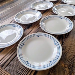 8 Vintage Corelle Country Violet Side/Dessert/Appetizer Plates Blue Flower Dishes Discontinued Corelle Farmhouse Dishes Country Kitchen