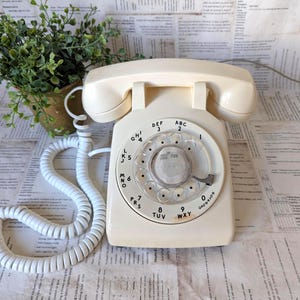 Vintage Bell System Western Electric Rotary Dial Phone WORKING, Vintage Telephone Ivory, Old Rotary Dial Landline Phone Retro Dial Phone