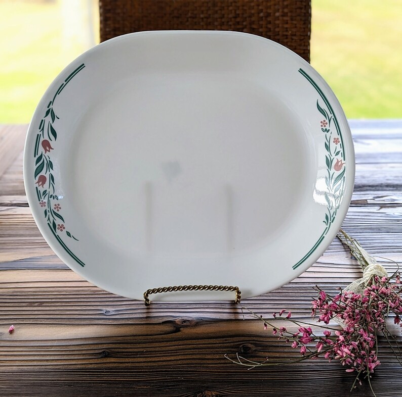 Vintage Corelle Serving Platter Corning Corelle Rosemarie Oval Etsy