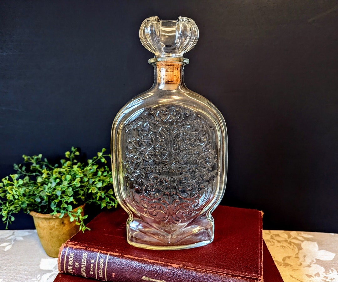 Vintage Schenley Whiskey Decanter Old Embossed Whiskey Bottle Etsy