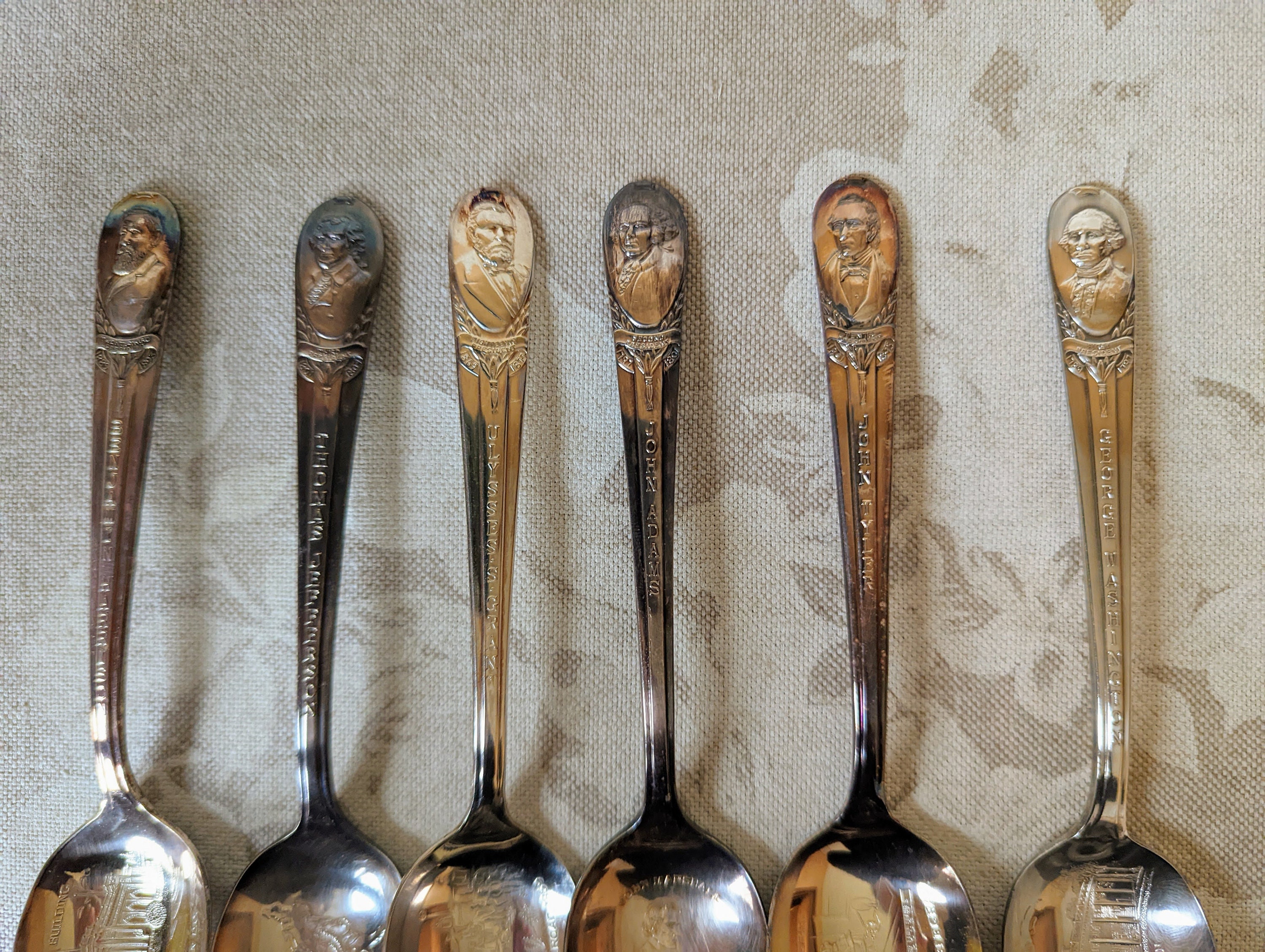 Vintage Presidential Collector Spoons Set of 12 Silverplate Etsy