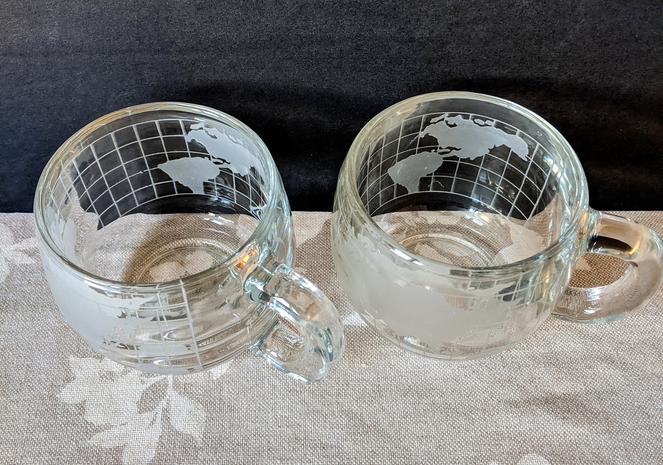 Nestle Nescafe World Globe Mugs Set of 2 Vintage Nescafe Etsy