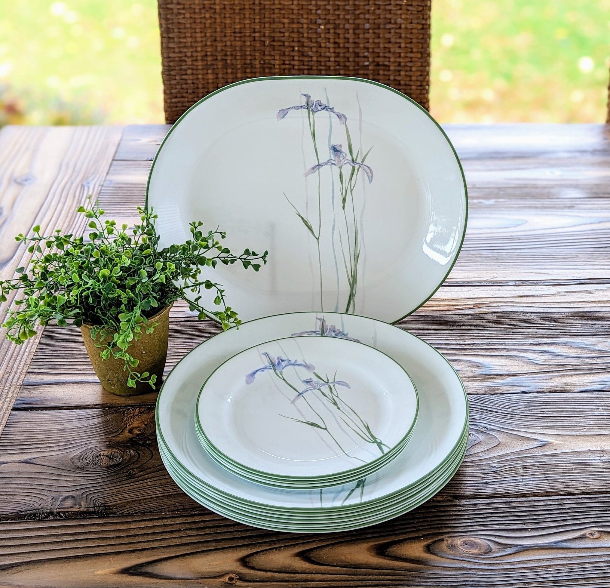 Myntra Corelle White Plate Set Dinner Set Corelle Farmstead Blue