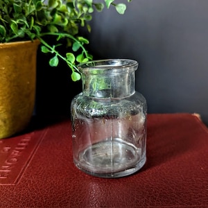 Antique Glass Bottle, Embossed Clear Glass Mansfields Capillaris Hair Tonic Bottle, Old Collectible Bottles, Vintage Apothecary Bottle