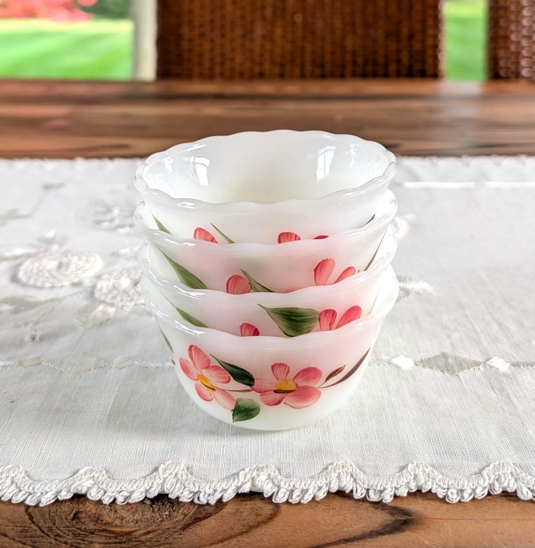 Fire King Pink Bowls - Etsy